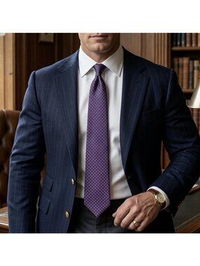 Lauren Ralph Lauren 100% Silk Neck Tie  Hand Made In USA Quiet Luxury Classic